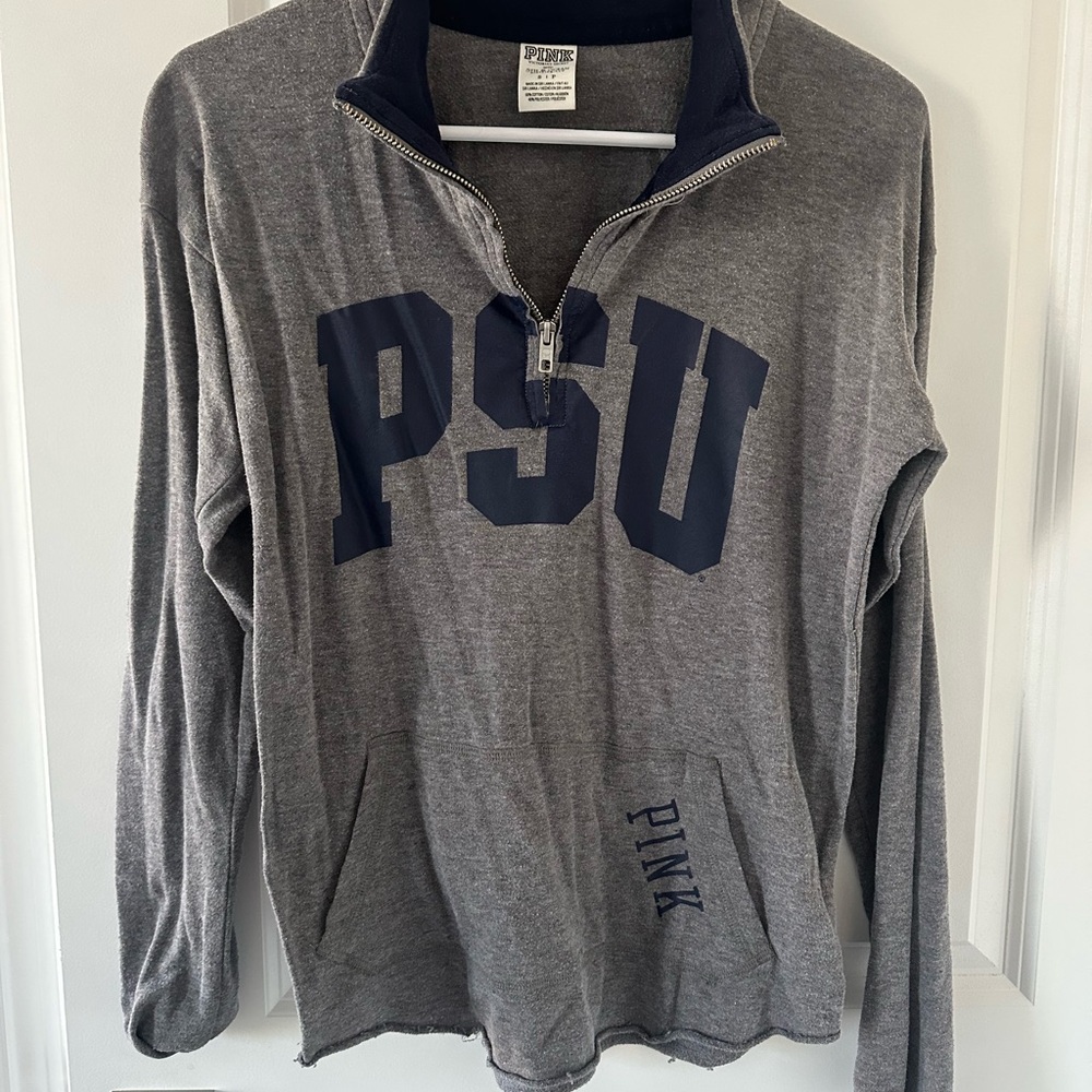 Gray PSU Quarter-Zip pullover